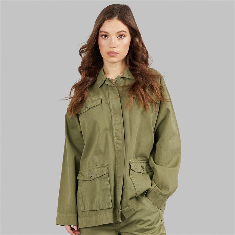 L'amore Couture Womens Nice Utility Jacket Khaki - Image 3