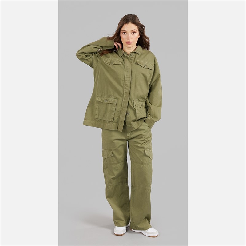 L'amore Couture Womens Nice Utility Jacket Khaki - Image 5