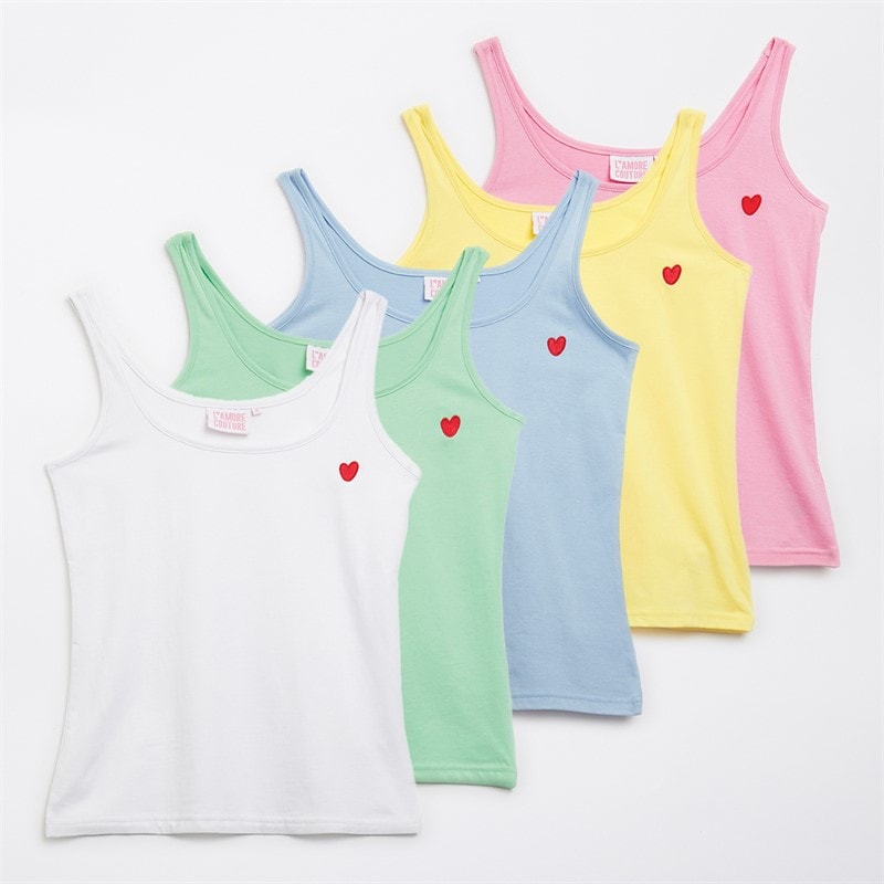 L'amore Couture Womens Auxernne Five Pack Vests Pastels - Image 1