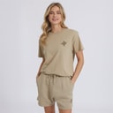 L'amore Couture Womens Yser T-Shirt And Shorts Set Taupe/Beige