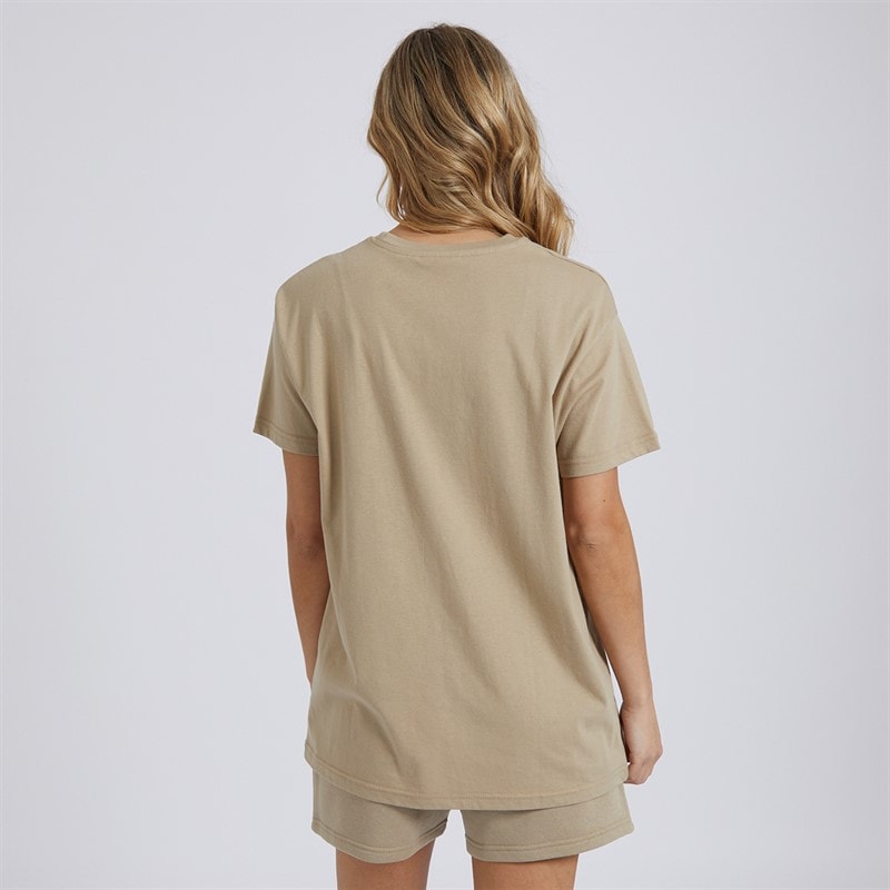 L'amore Couture Womens Yser T-Shirt And Shorts Set Taupe/Beige - Image 2