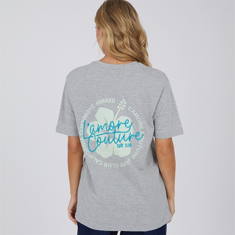 L'amore Couture Womens Abriola T-Shirt Grey Marl - Image 3