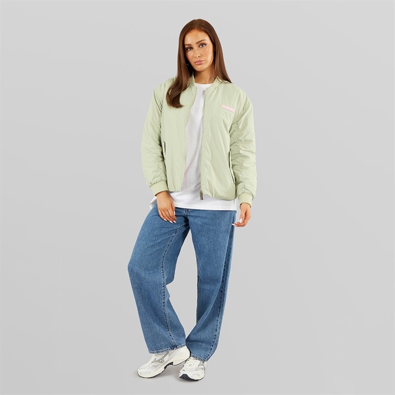 L'amore Couture Womens Yankee Bomber Jacket Sage - Image 4