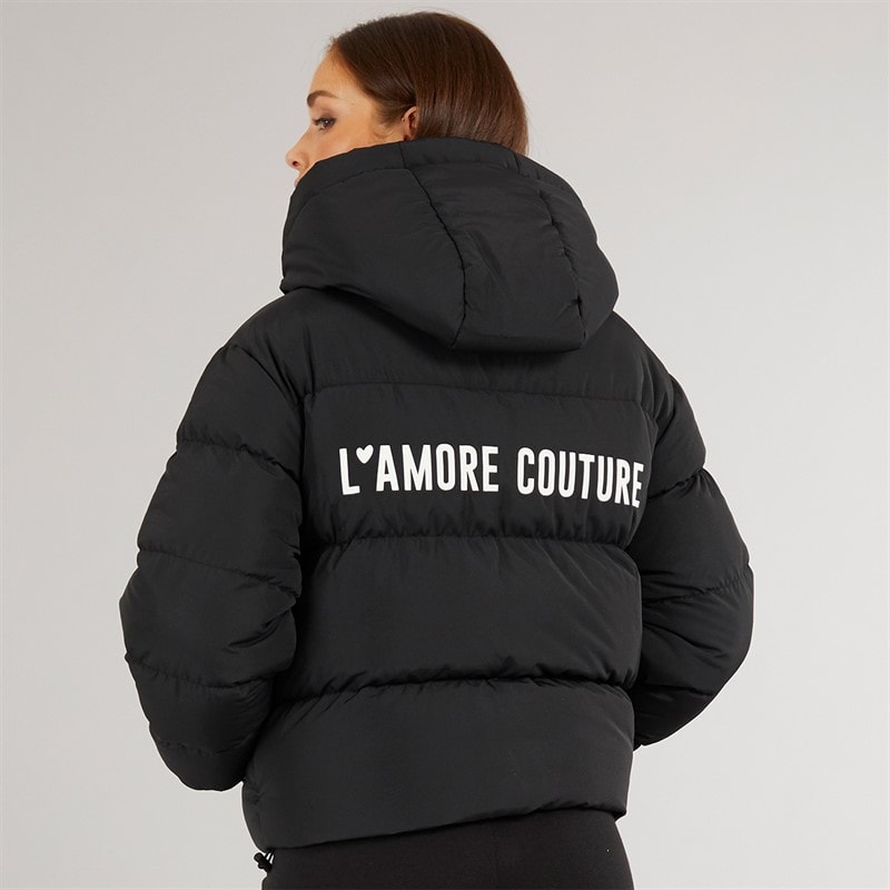 L'amore Couture Womens Rhode Island Short Puffer Black - Image 2