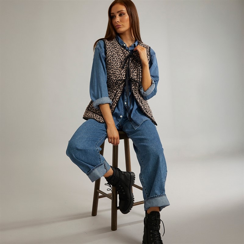 L'amore Couture Womens Atlantic Gilet Leopard - Image 4