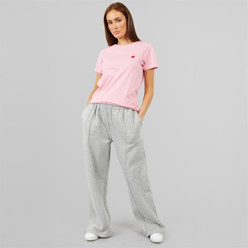 L'amore Couture Womens Carmel Wide Leg Joggers Grey Marl - Image 4