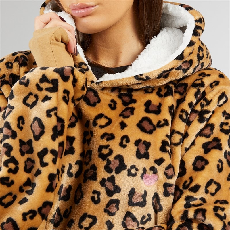 L'amore Couture Womens Animal Oversized Hoodie Multi - Image 3