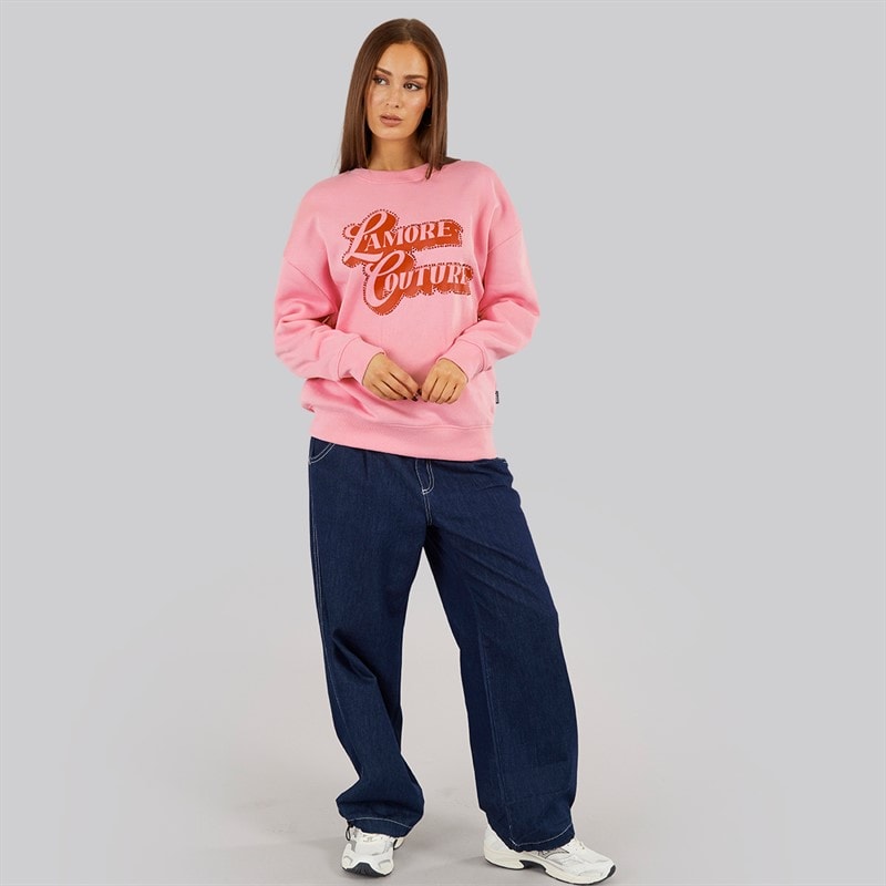 L'amore Couture Womens Denver Sweatshirt Pink - Image 5