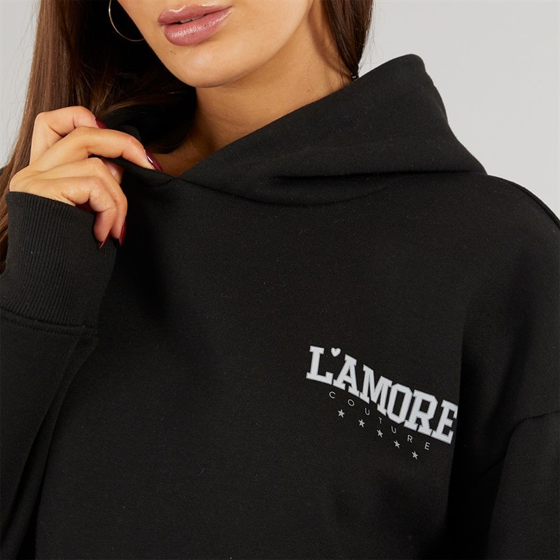 L'amore Couture Womens Desert Hoodie Black - Image 3