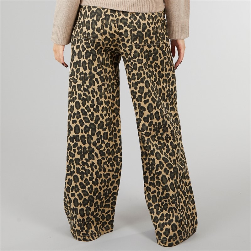 L'amore Couture Womens Davenport Wide Leg Jeans Leopard - Image 2