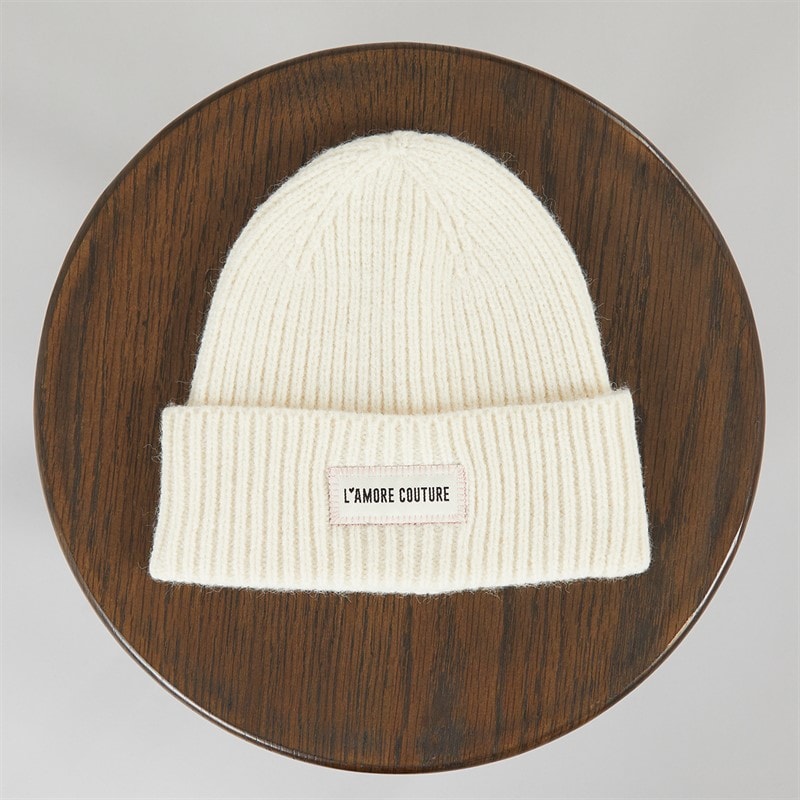 L'amore Couture Womens Alva Beanie Cream - Image 2