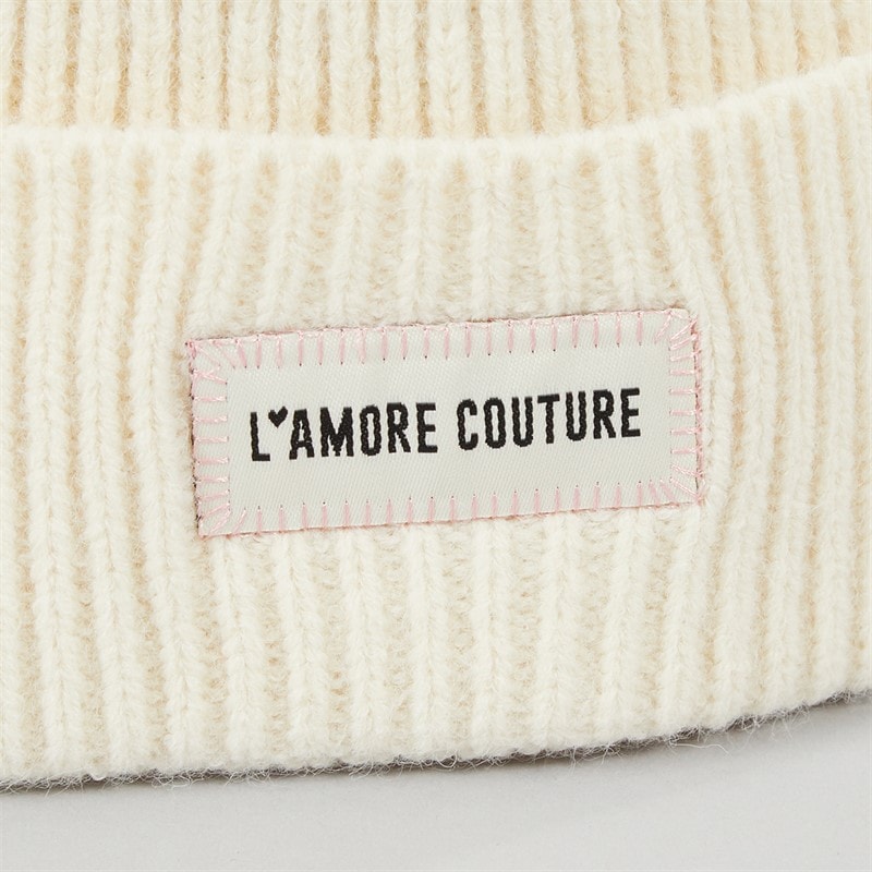 L'amore Couture Womens Alva Beanie Cream - Image 3