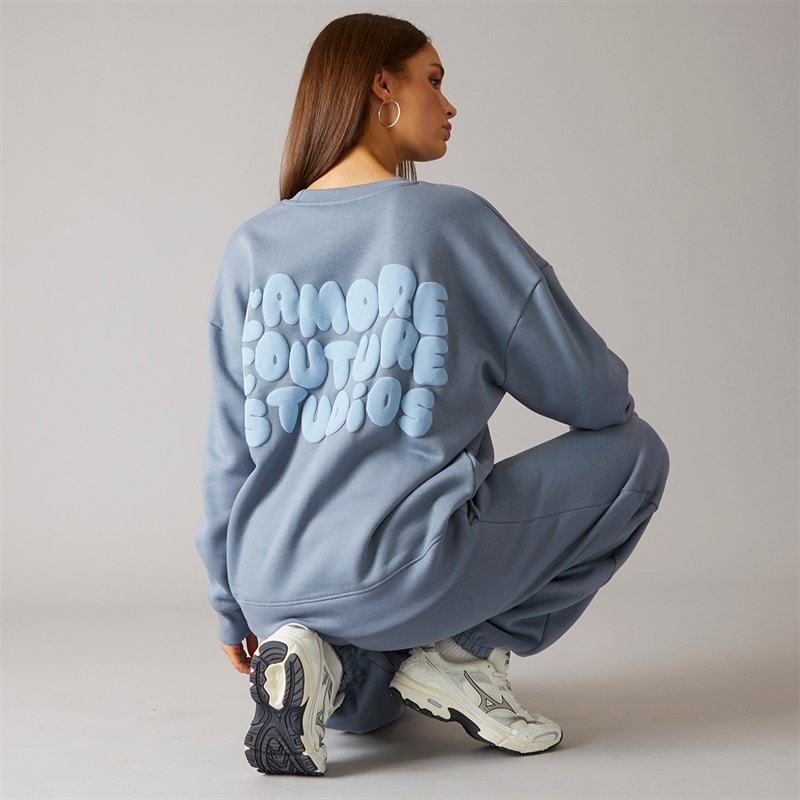 L'amore Couture Womens Culver Sweatshirt Charcoal - Image 1