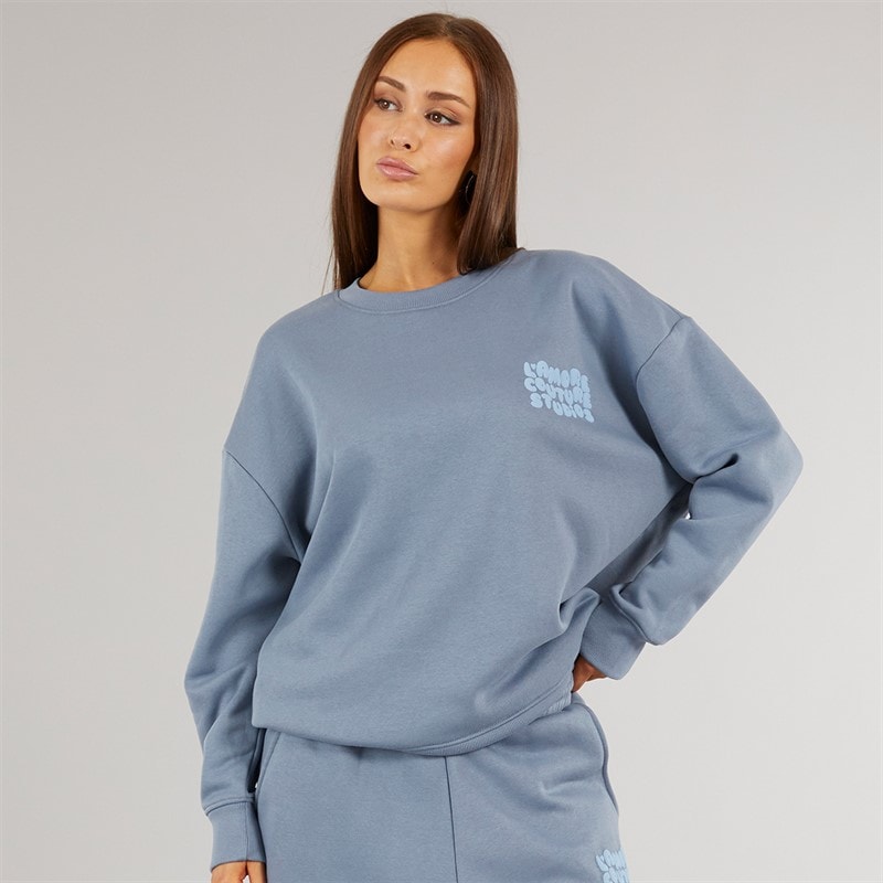 L'amore Couture Womens Culver Sweatshirt Charcoal - Image 2