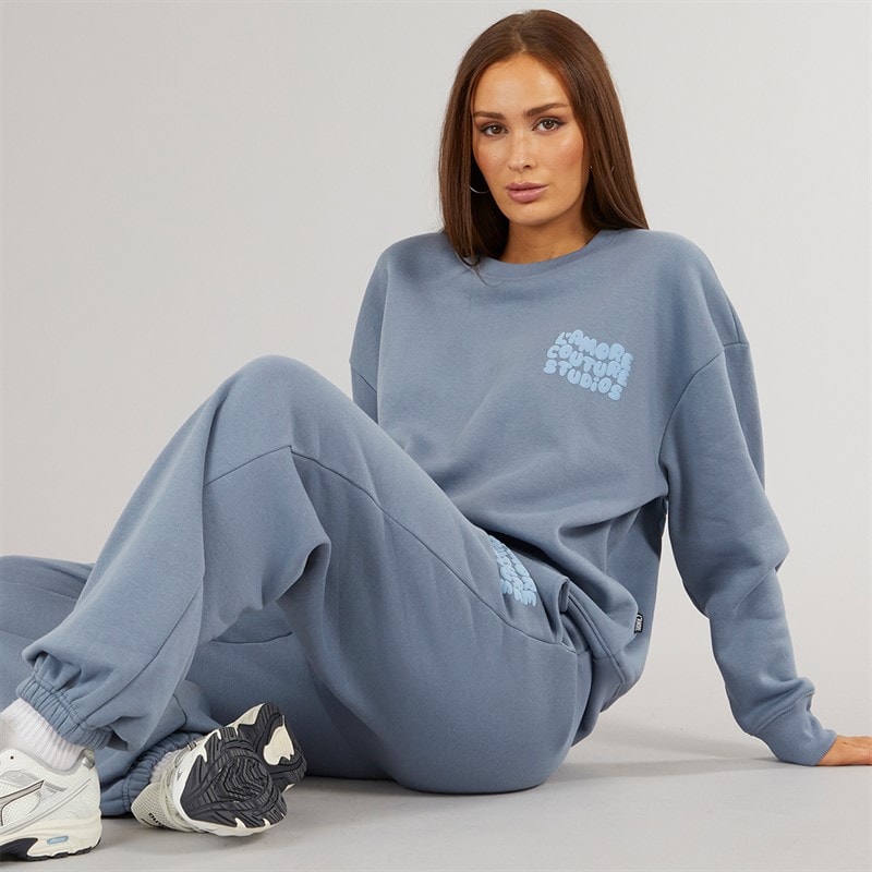L'amore Couture Womens Culver Sweatshirt Charcoal - Image 4