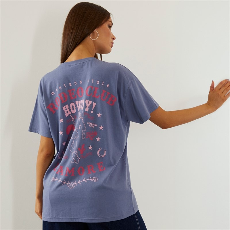 L'amore Couture Womens Charlestown Oversized T-Shirt Charcoal - Image 1