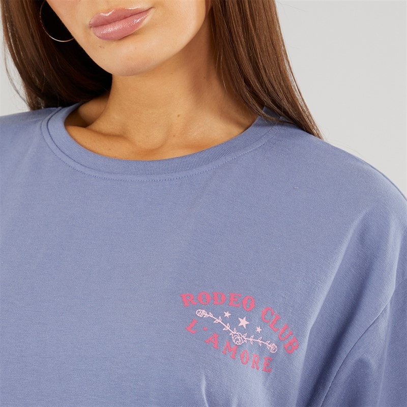 L'amore Couture Womens Charlestown Oversized T-Shirt Charcoal - Image 3