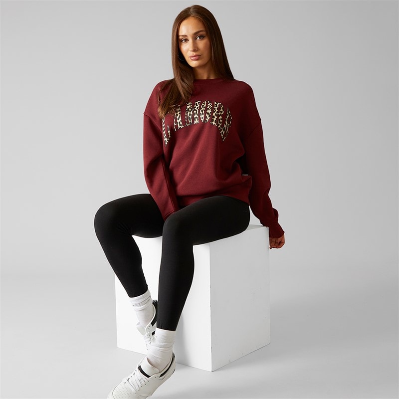L'amore Couture Womens Hammond Sweatshirt Burgundy - Image 4
