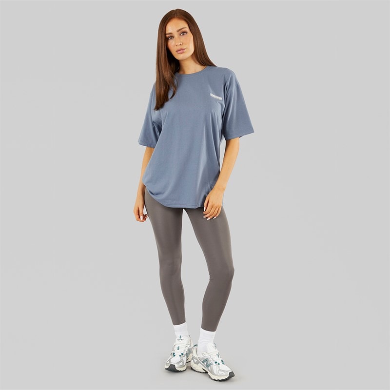 L'amore Couture Womens Fairhaven Oversized T-Shirt Charcoal - Image 4