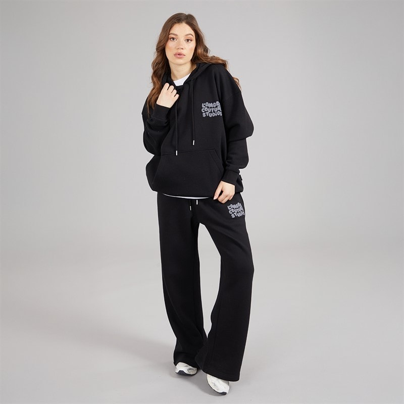 L'amore Couture Womens Giorgia Oversized Tracksuit Black - Image 4