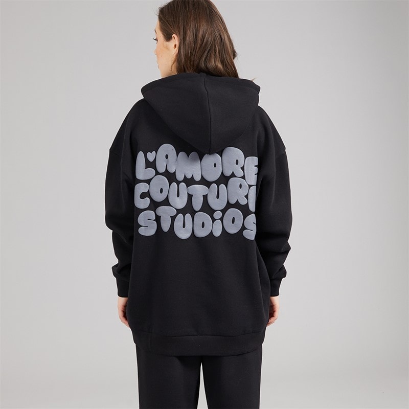 L'amore Couture Womens Giorgia Oversized Tracksuit Black - Image 5