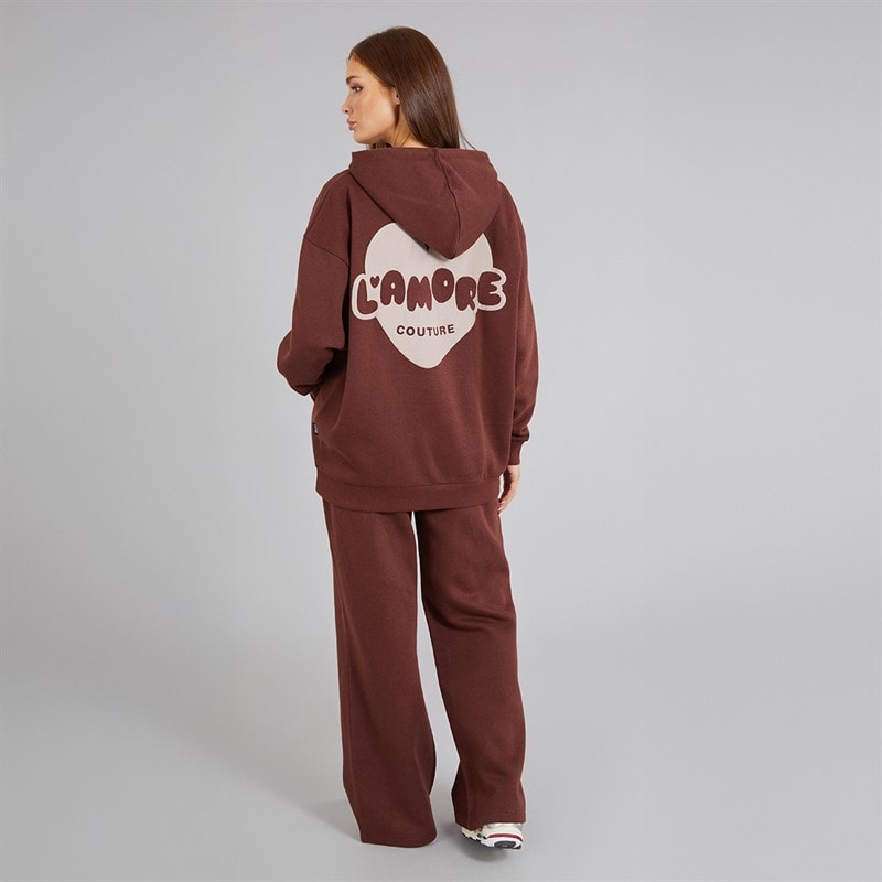 L'amore Couture Womens Brinas Oversized Tracksuit Brown - Image 2
