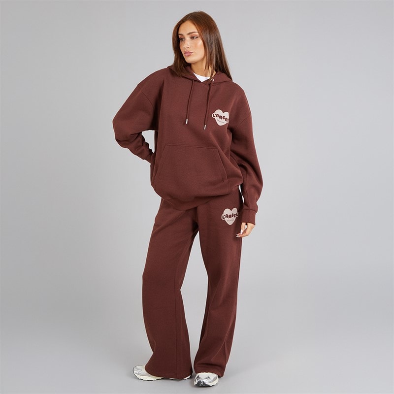 L'amore Couture Womens Brinas Oversized Tracksuit Brown - Image 3