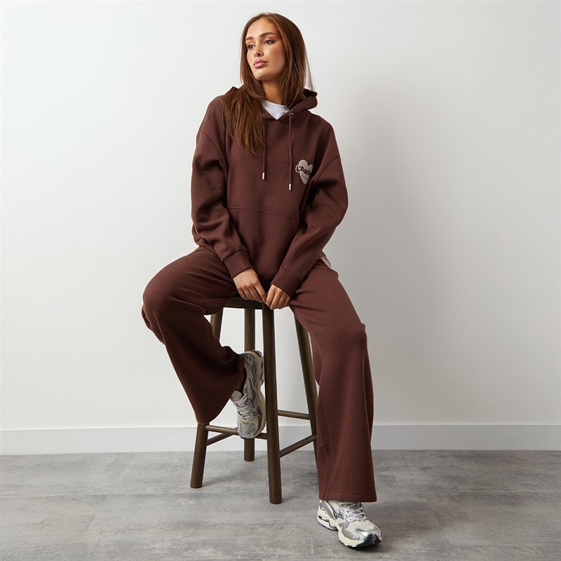 L'amore Couture Womens Brinas Oversized Tracksuit Brown - Image 4
