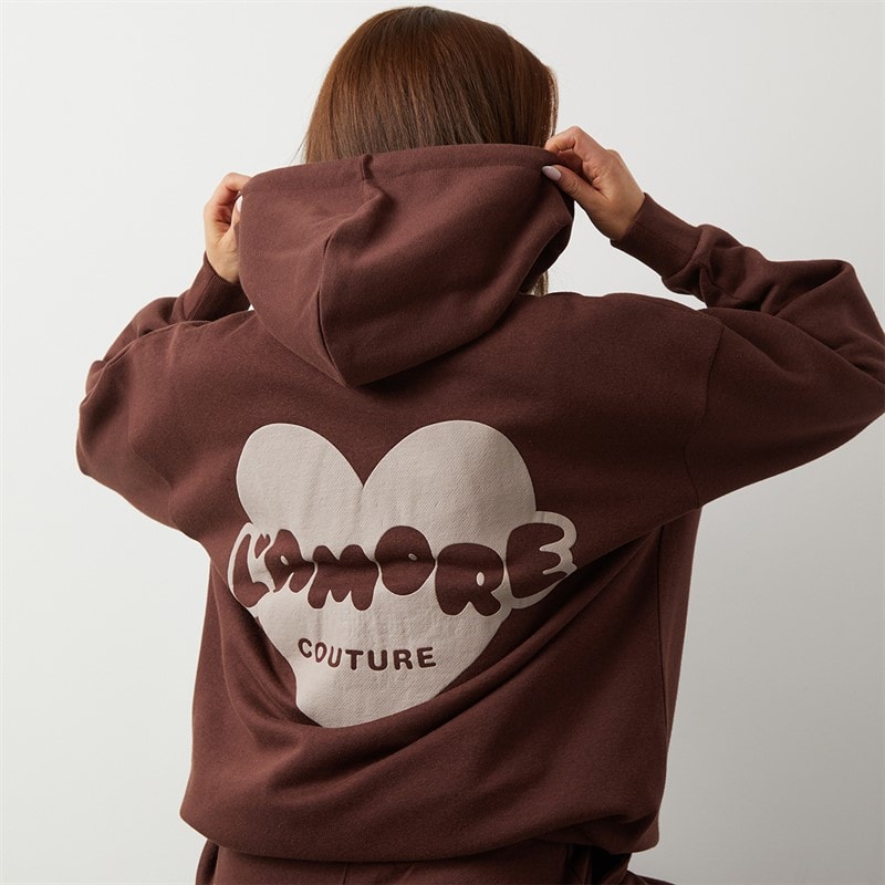 L'amore Couture Womens Brinas Oversized Tracksuit Brown - Image 5