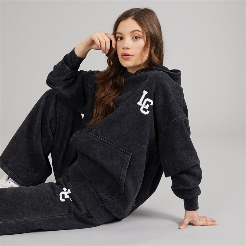 L'amore Couture Womens Benton Oversized Tracksuit Black - Image 3