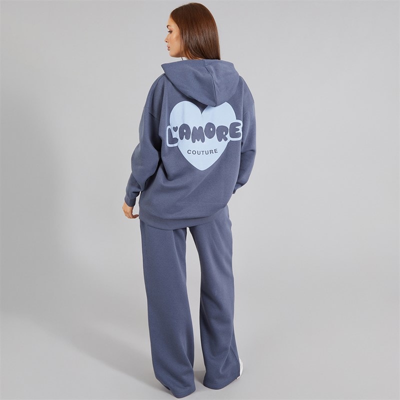 L'amore Couture Womens Brinas Oversized Tracksuit Slate Blue - Image 3