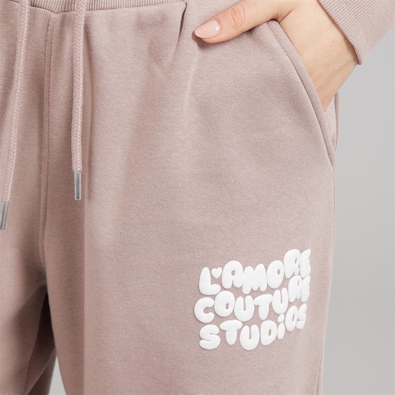L'amore Couture Womens Giorgia Oversized Tracksuit Brown - Image 5