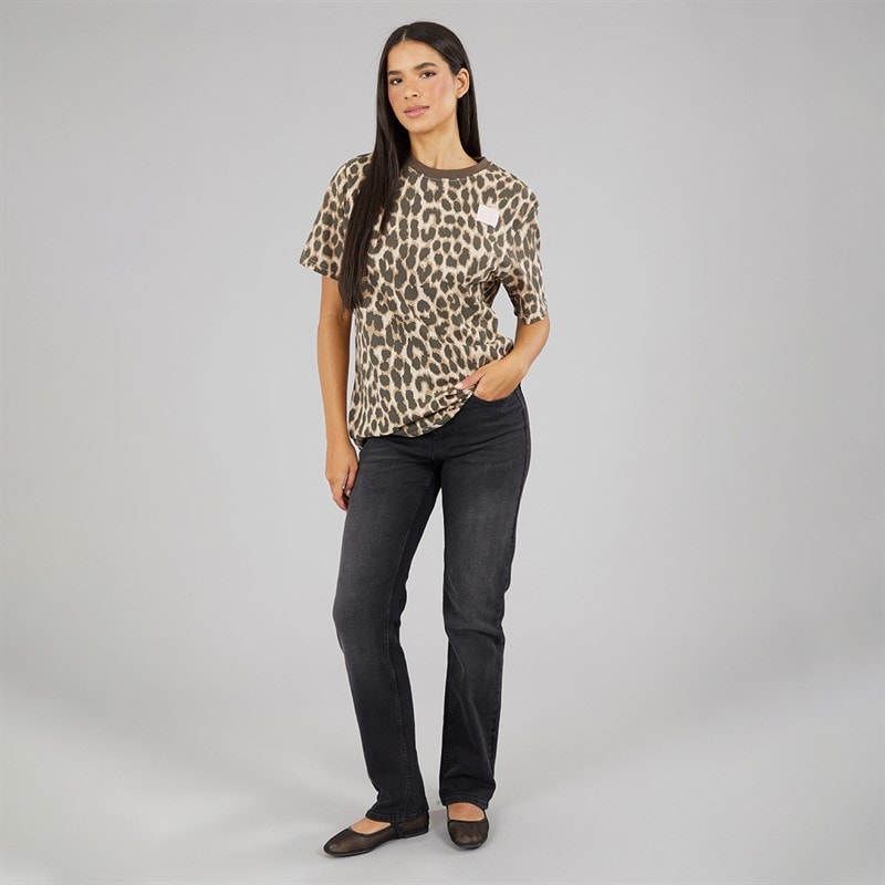 L'amore Couture Womens Three Pack Oversized T-Shirts Wine/Leopard/Khaki - Image 4
