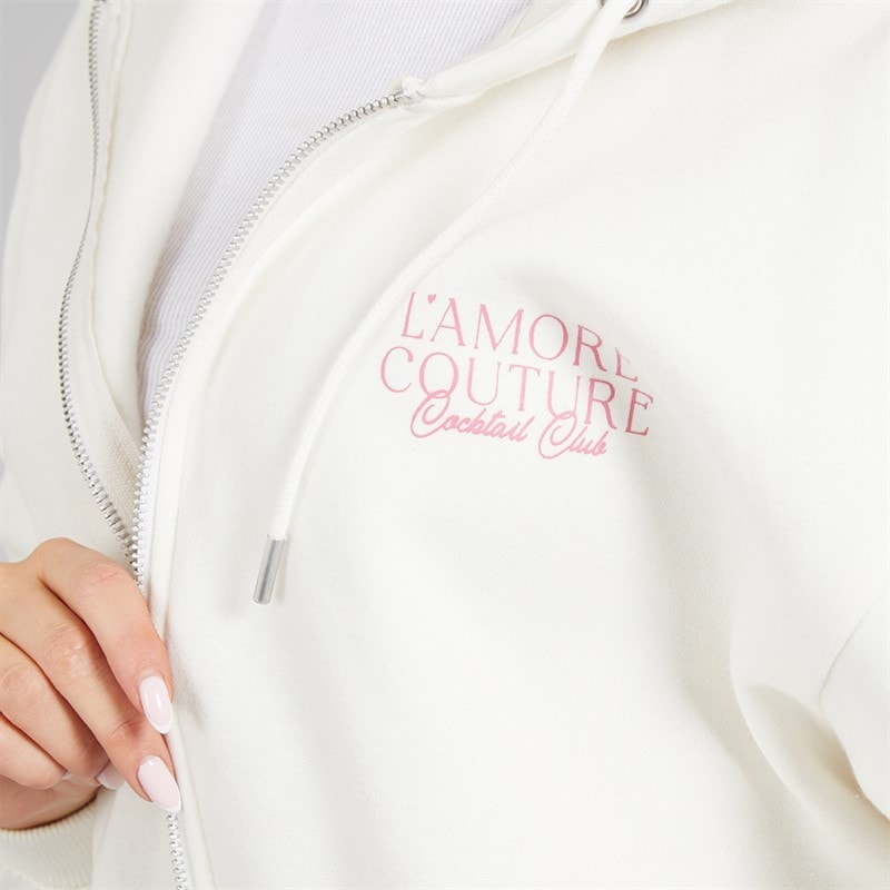 L'amore Couture Womens Monacella Hoodie Ecru - Image 5