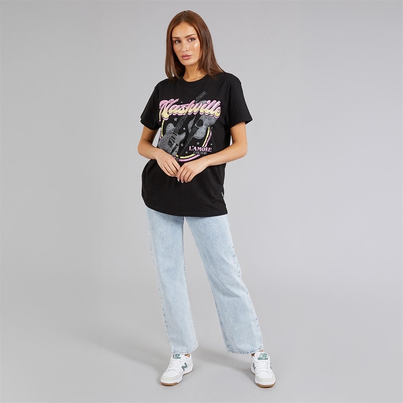 L'amore Couture Womens Nashville T-Shirt Black - Image 3