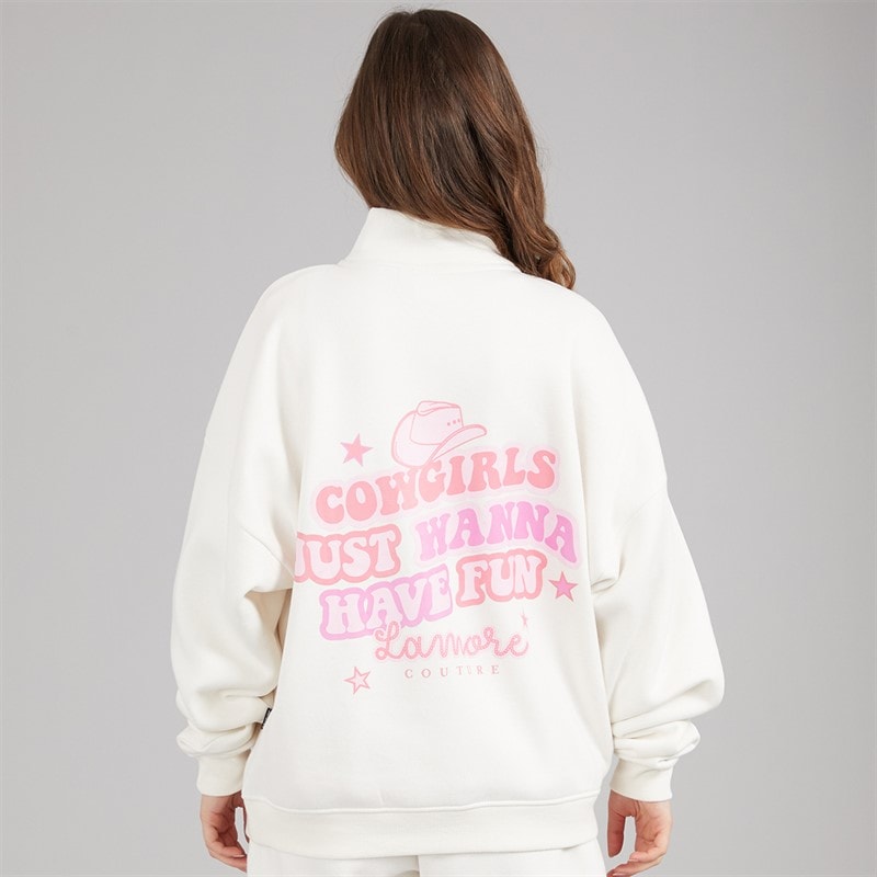 L'amore Couture Womens Trezze Sweatshirt Ecru - Image 3