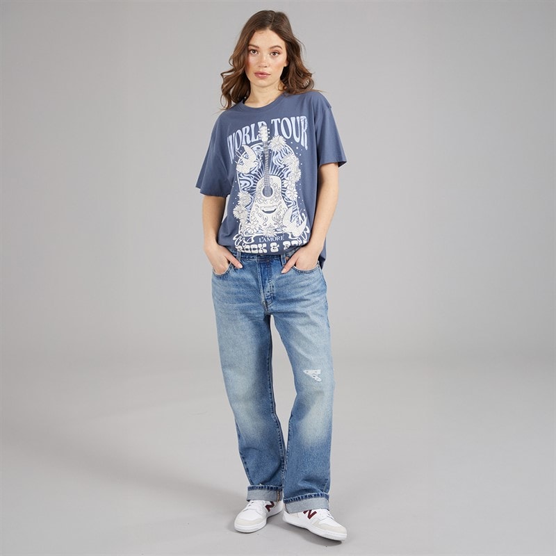 L'amore Couture Womens World Tour T-Shirt Blue - Image 4