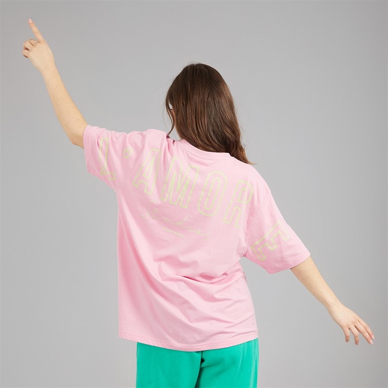 L'amore Couture Womens Mouro T-Shirt Pink - Image 2