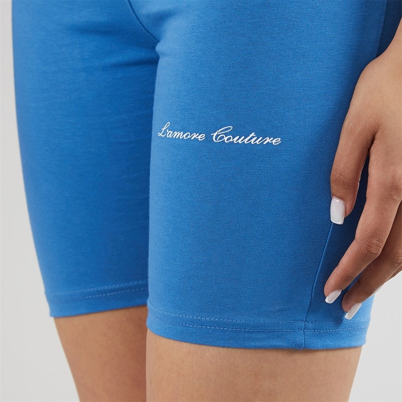 L'amore Couture Womens Cabera Cycling Shorts Blue - Image 3
