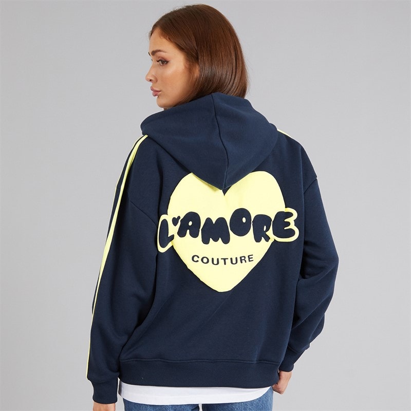 L'amore Couture Womens Villano Hoodie Navy - Image 3