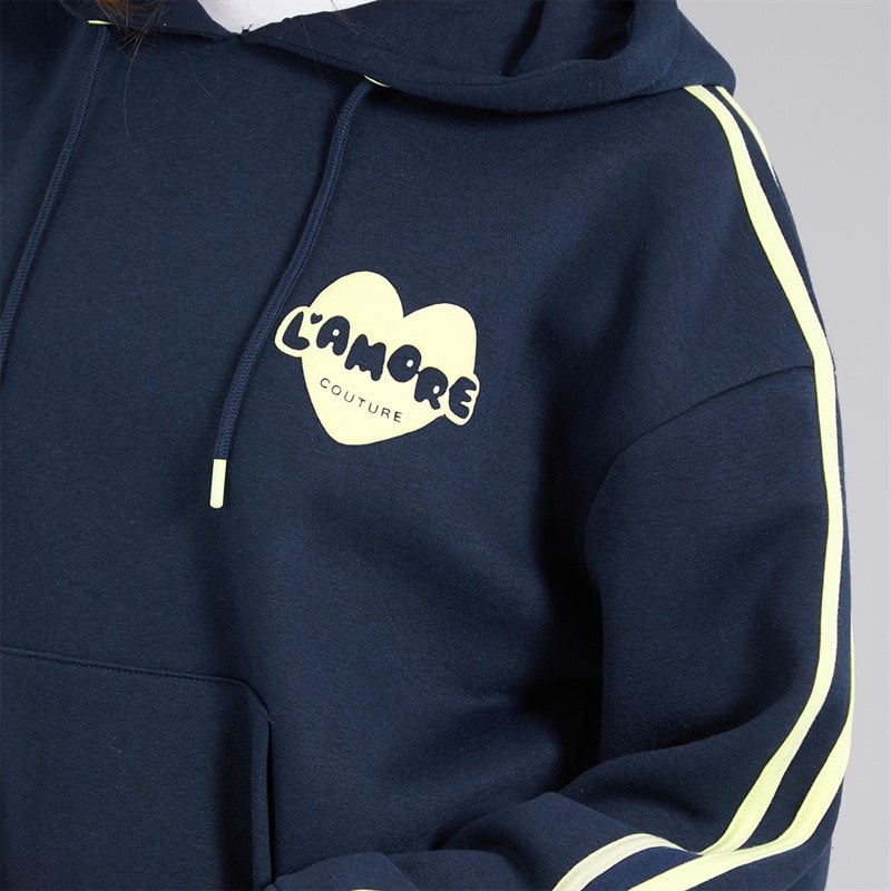 L'amore Couture Womens Villano Hoodie Navy - Image 5