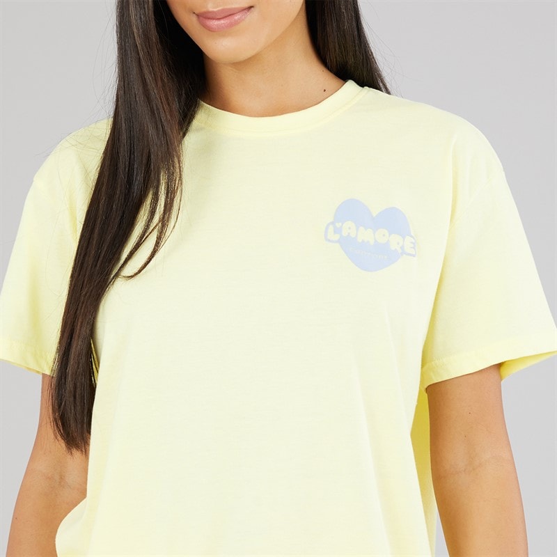 L'amore Couture Womens Malveiras T-Shirt And Shorts Set Yellow - Image 3