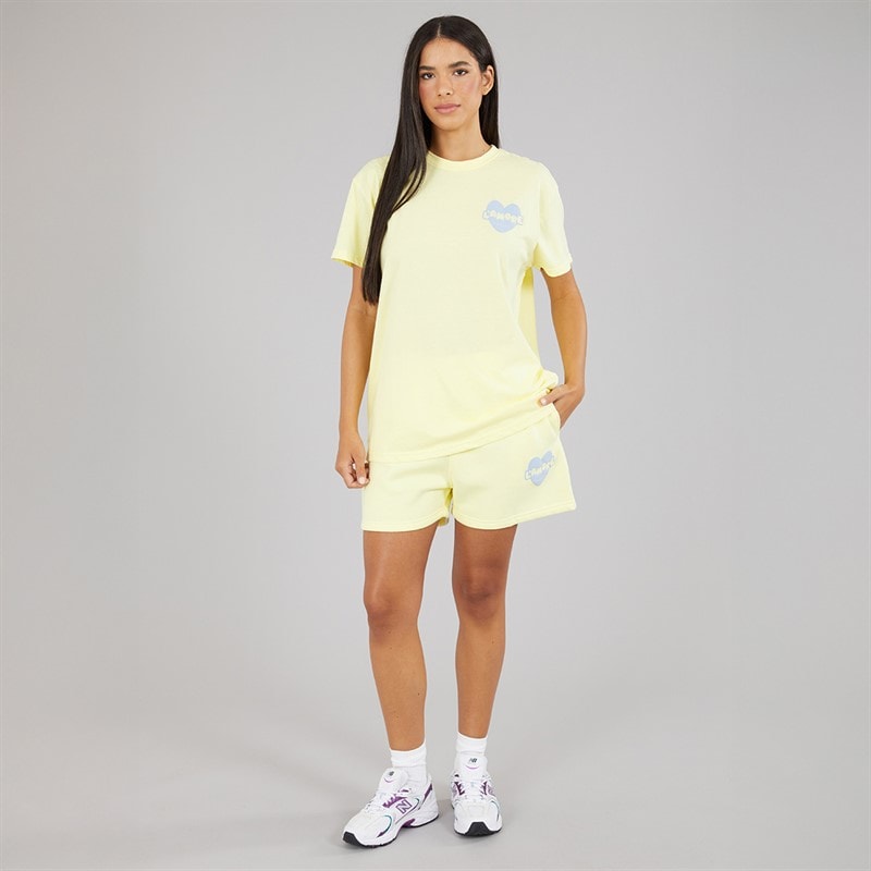L'amore Couture Womens Malveiras T-Shirt And Shorts Set Yellow - Image 4