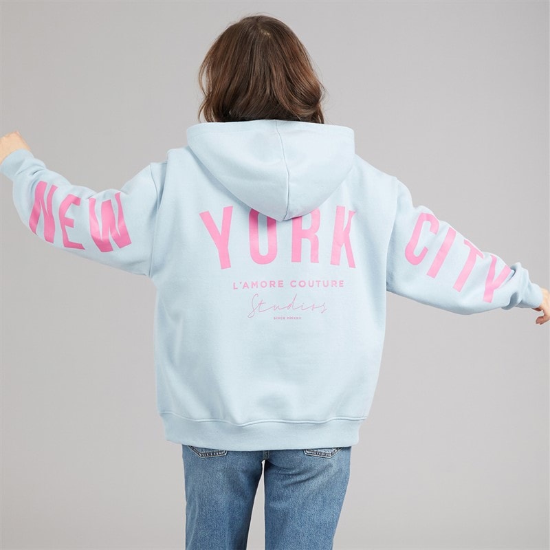 L'amore Couture Womens Palma Hoodie Blue - Image 2