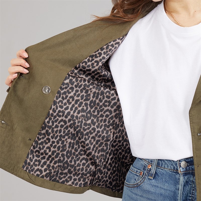 L'amore Couture Womens Olo Raglan Trench Jacket Khaki - Image 5