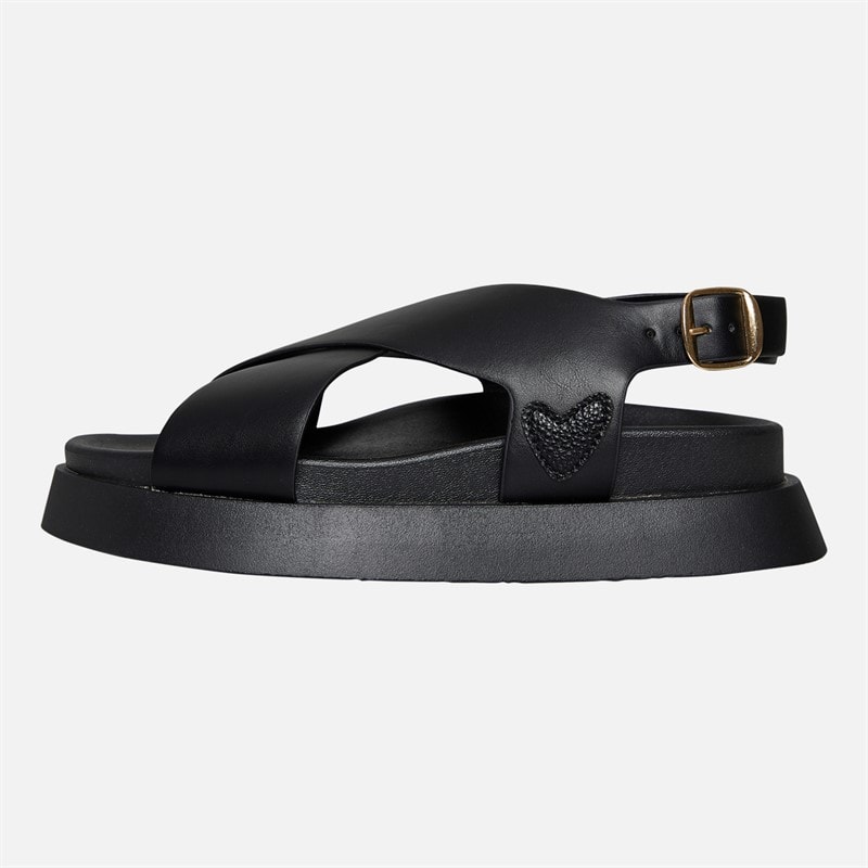 L'amore Couture Womens Adira Cross Strap Sandals Black - Image 2
