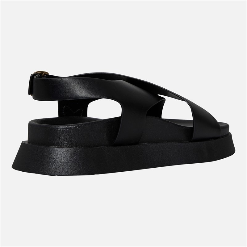 L'amore Couture Womens Adira Cross Strap Sandals Black - Image 5