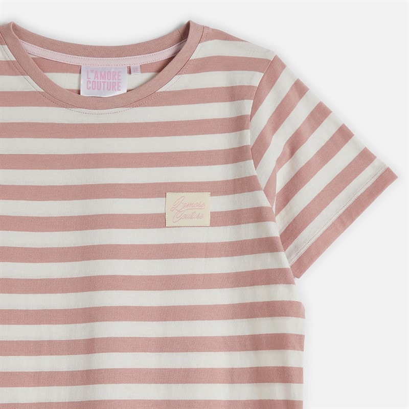 L'amore Couture Womens Alexa Three Pack T-Shirts Nude/Stripe/Khaki - Image 2