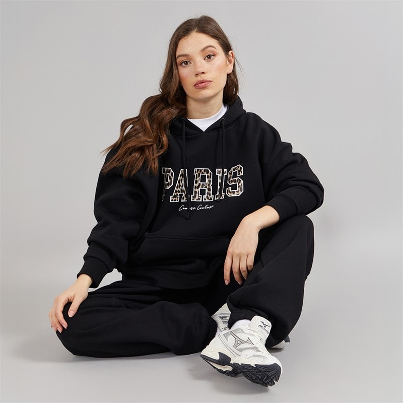 L'amore Couture Womens Nera Print Hoodie Black - Image 4