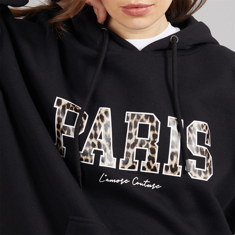 L'amore Couture Womens Nera Print Hoodie Black - Image 5